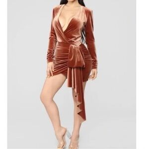 Fashion Nova Photoelectric Velvet Mini Dress